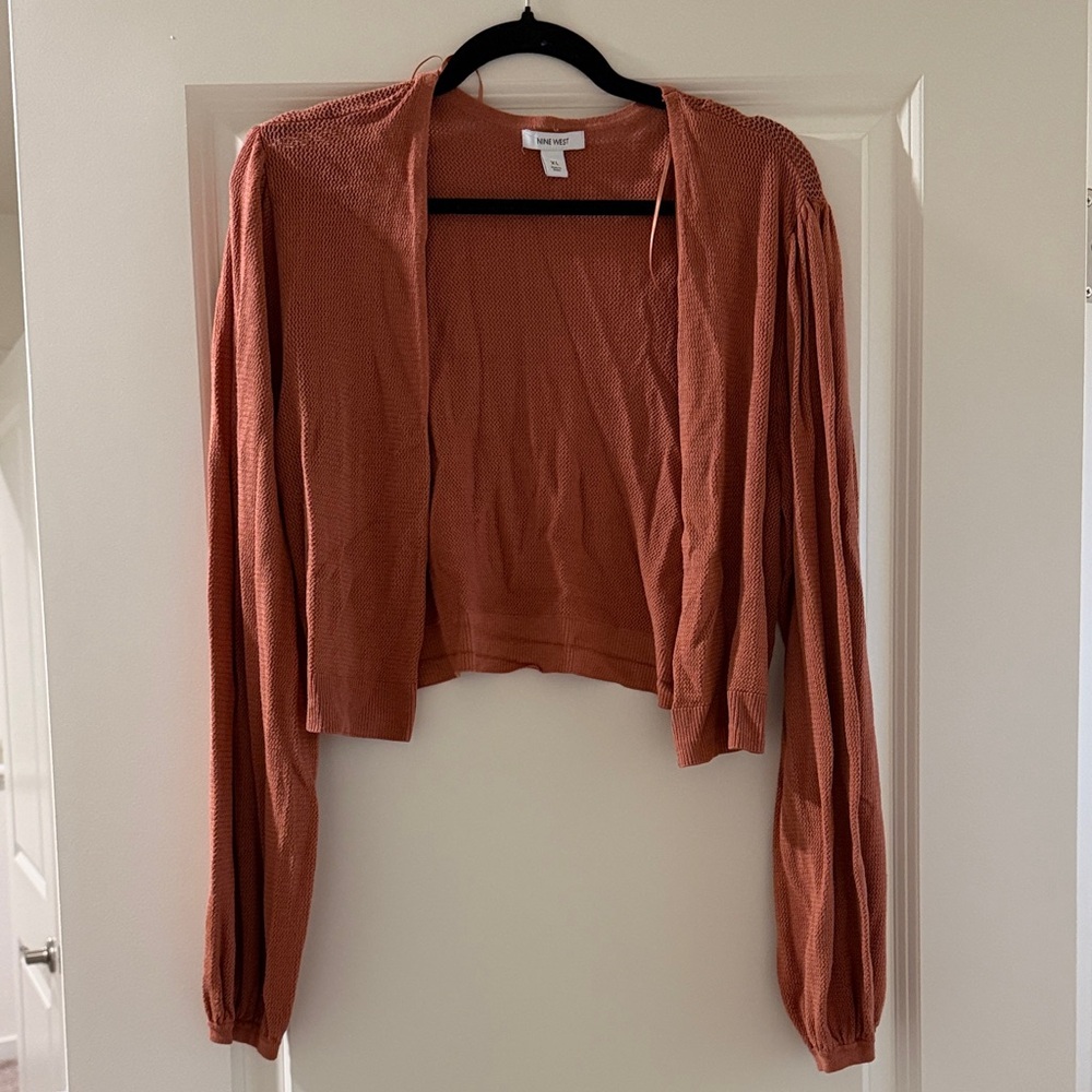 Nine West Burnt Orange Cropped Cardigan